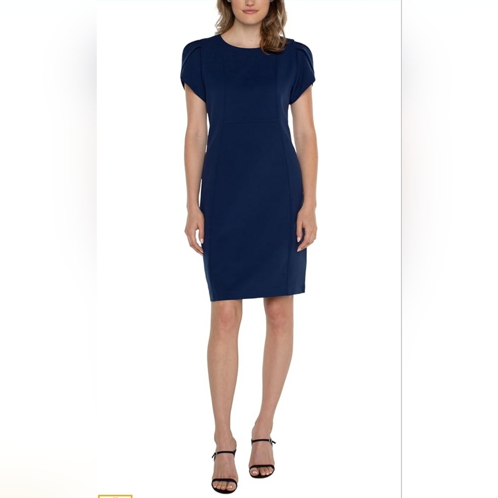 NWT Liverpool Los Angeles Tulip Galaxy Sleeve Sheath Dress Size 2